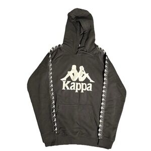 KAPPA Black & White Esmio 2 Logo Hoodie Mens Size XL New Without Tag